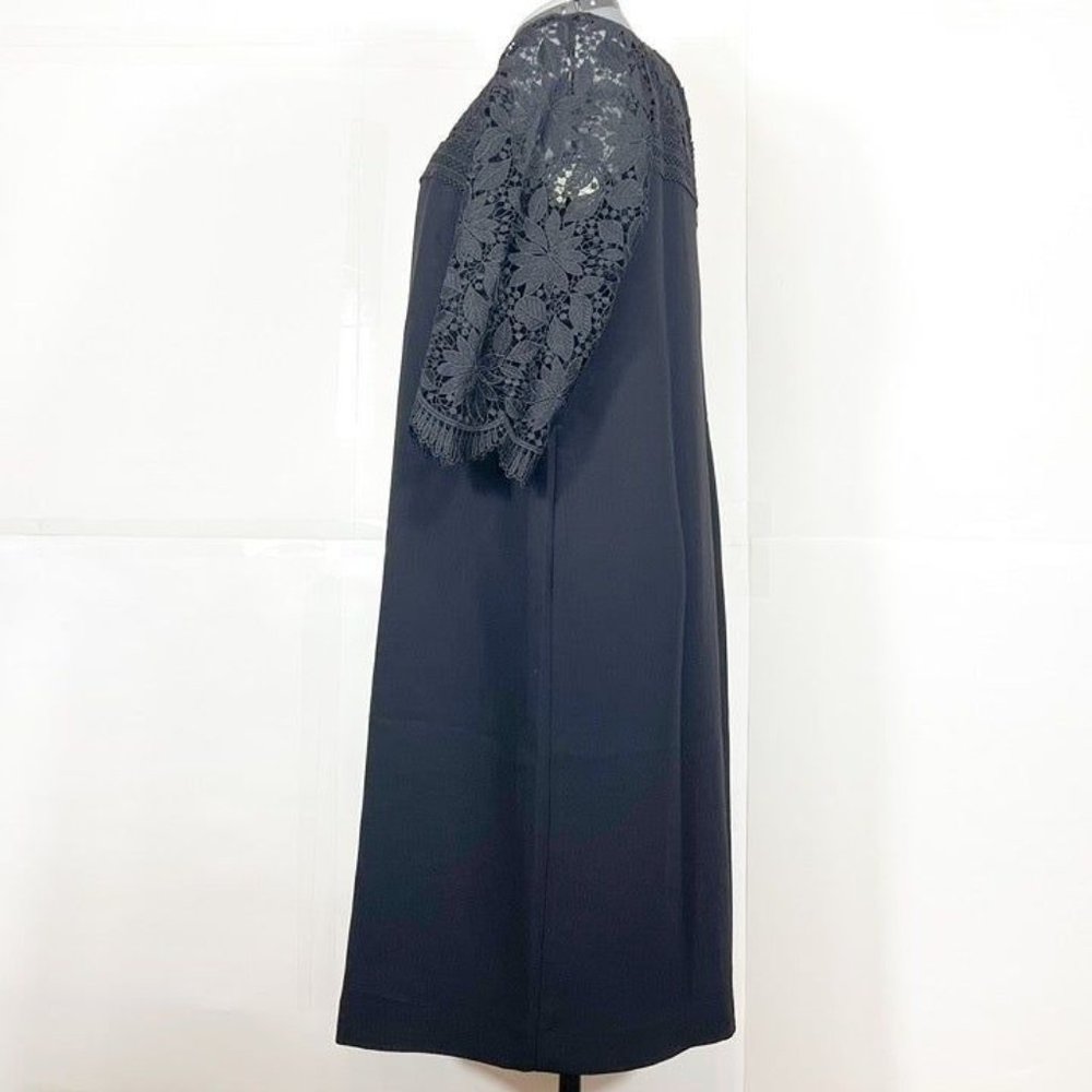 Talbots RSVP NWOT Sz 14W Illusion Floral Lace 3/4 Sleeves Dress - Picture 5 of 11